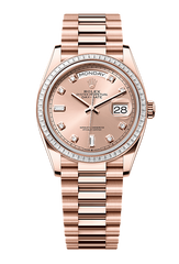 Day-Date 36 Oyster, 36 mm, Everose gold and diamonds, Rose 128395TBR