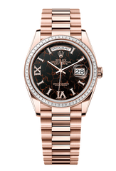 Day-Date 36 Oyster, 36 mm, Everose gold and diamonds, Black 128395TBR