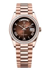 Day-Date 36 Oyster, 36 mm, Everose gold and diamonds, Brown 128395TBR