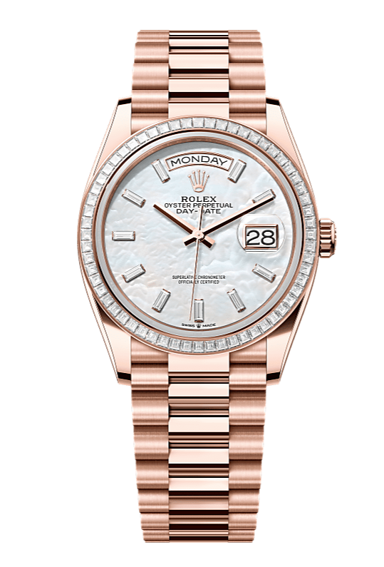 Day-Date 36 Oyster, 36 mm, Everose gold and diamonds, Mother of Pearl 128395TBR