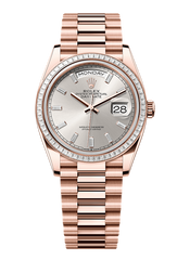 Day-Date 36 Oyster, 36 mm, Everose gold and diamonds, Silver 128395TBR