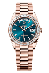 Day-Date 36 Oyster, 36 mm, Everose gold and diamonds, Blue 128395TBR