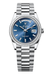 Day-Date 36 Oyster, 36 mm, platinum and diamonds, Blue 128396TBR