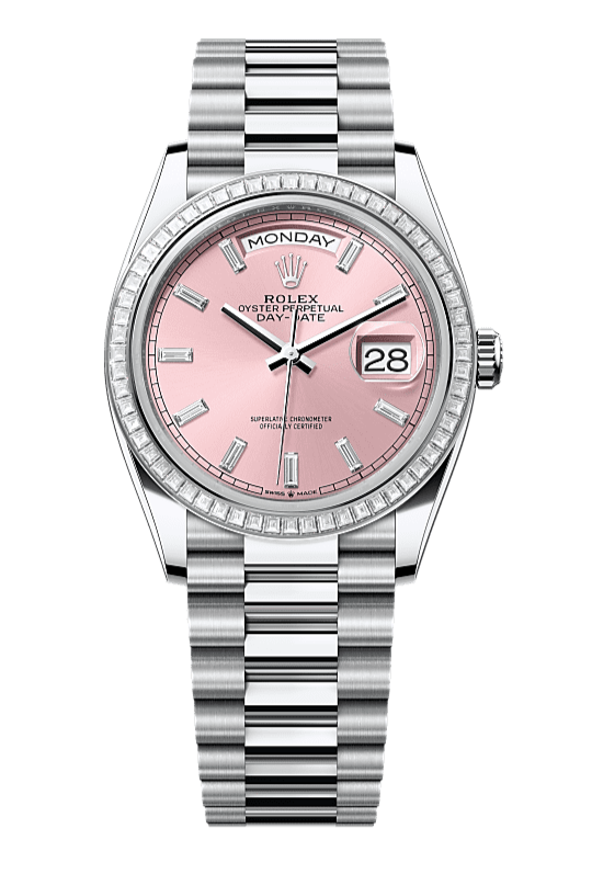 Day-Date 36 Oyster, 36 mm, platinum and diamonds, Pink 128396TBR