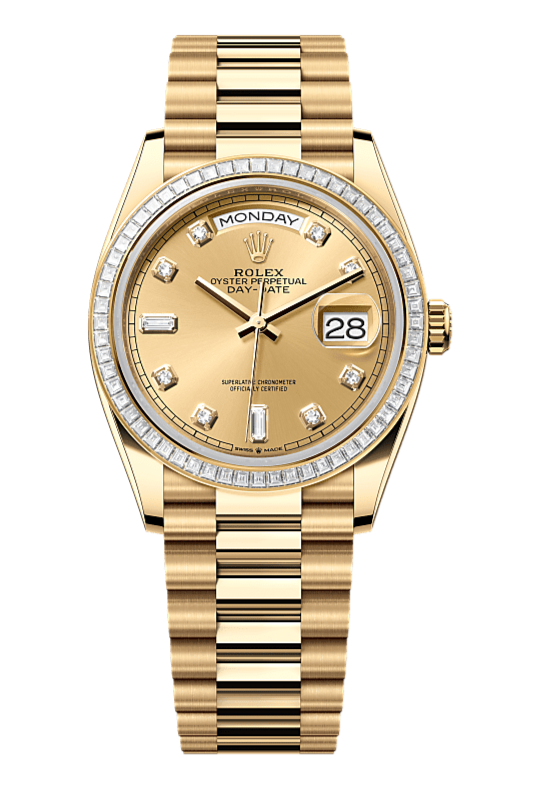 Day-Date 36 Oyster, 36 mm, yellow gold and diamonds, Champagne 1 128398TBR