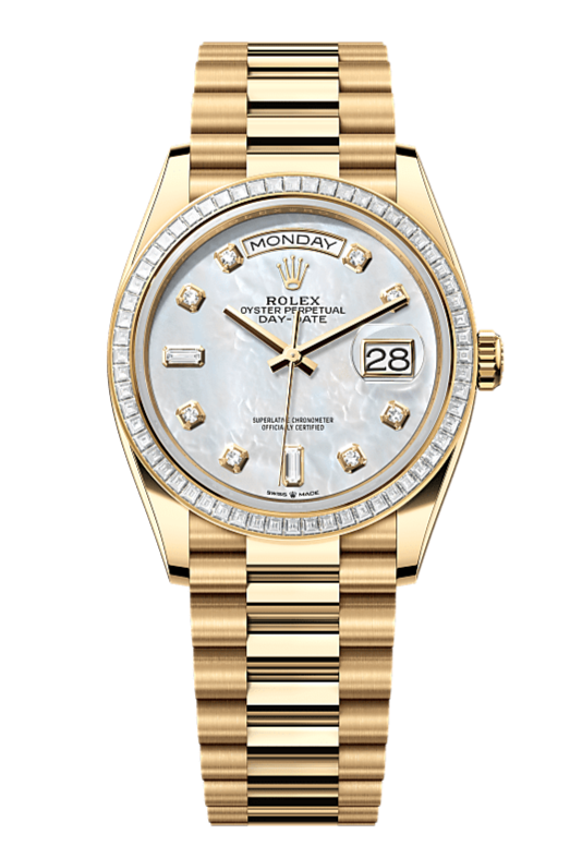 Day-Date 36 Oyster, 36 mm, yellow gold and diamonds, Mother of Pearl 2 128398TBR