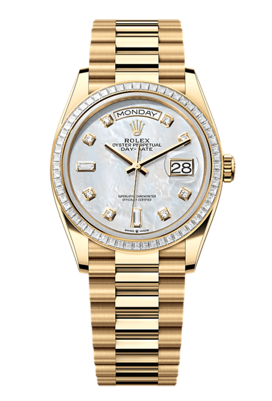 Day-Date 36 Oyster, 36 mm, yellow gold and diamonds, Mother of Pearl 2 128398TBR