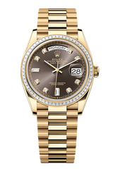 Day-Date 36 Oyster, 36 mm, yellow gold and diamonds, Grey 128398TBR