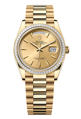 Day-Date 36 Oyster, 36 mm, yellow gold and diamonds, Champagne 128398TBR