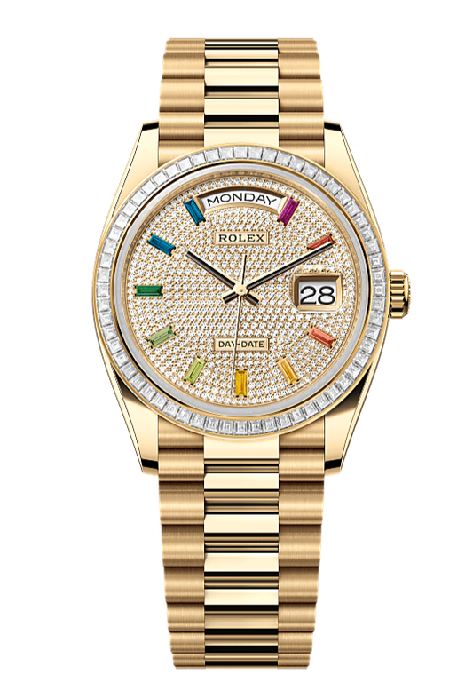 Day-Date 36 Oyster, 36 mm, yellow gold and diamonds, Diamond Paved 128398TBR