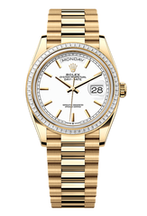 Day-Date 36 Oyster, 36 mm, yellow gold and diamonds, White 128398TBR