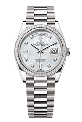 Day-Date 36 Oyster, 36 mm, white gold and diamonds, Mother of Pearl 128399TBR