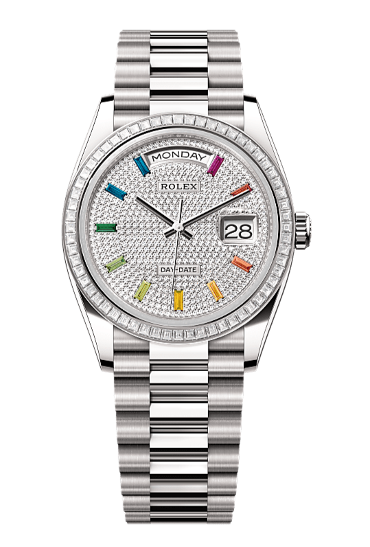 Day-Date 36 Oyster, 36 mm, white gold and diamonds, Diamond Paved 128399TBR