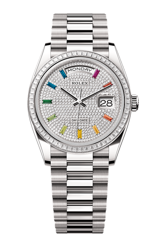 Day-Date 36 Oyster, 36 mm, white gold and diamonds, Diamond Paved 128399TBR