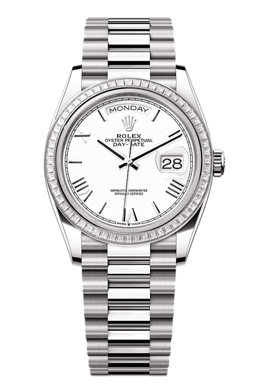 Day-Date 36 Oyster, 36 mm, white gold and diamonds, White 128399TBR