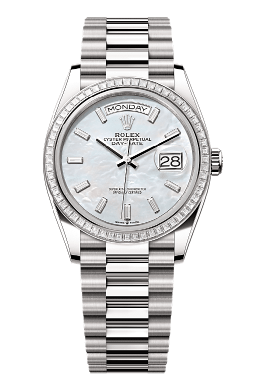 Day-Date 36 Oyster, 36 mm, white gold and diamonds, Mother of Pearl 1 128399TBR