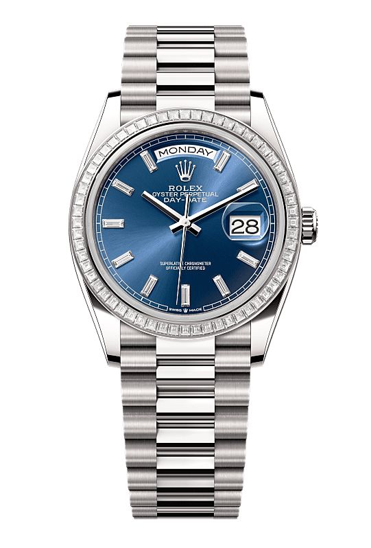 Day-Date 36 Oyster, 36 mm, white gold and diamonds, Ice Blue 128399TBR