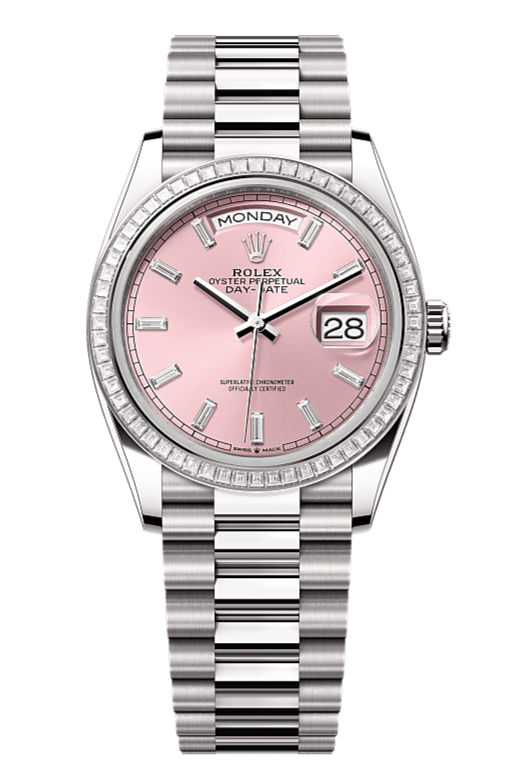 Day-Date 36 Oyster, 36 mm, white gold and diamonds, Pink 128399TBR