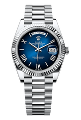 Day-Date 40 Oyster, 40 mm, platinum, Blue 228236