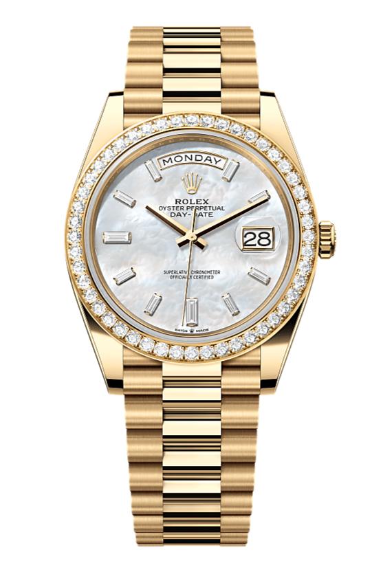 Day-Date 40 Oyster, 40 mm, yellow gold and diamonds, Mother of Pearl 228348RBR