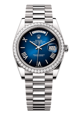 Day-Date 40 Oyster, 40 mm, white gold and diamonds, Blue 228349RBR