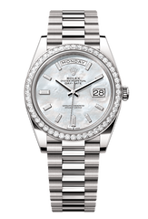 Day-Date 40 Oyster, 40 mm, white gold and diamonds, Mother of Pearl 228349RBR