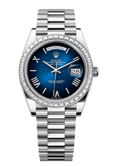 Day-Date 40 Oyster, 40 mm, platinum and diamonds, Blue 228396TBR