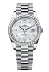 Day-Date 40 Oyster, 40 mm, platinum and diamonds, Mother of Pearl 228396TBR