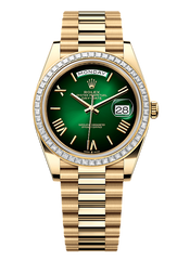 Day-Date 40 Oyster, 40 mm, yellow gold and diamonds, Green 228398TBR