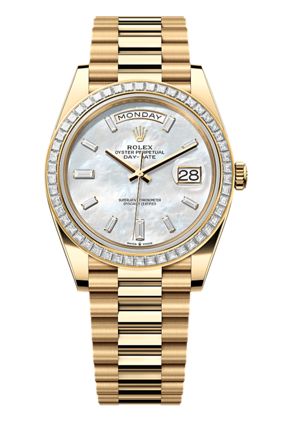 Day-Date 40 Oyster, 40 mm, yellow gold and diamonds, Mother of Pearl 228398TBR