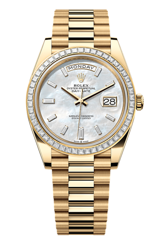 Day-Date 40 Oyster, 40 mm, yellow gold and diamonds, Mother of Pearl 228398TBR