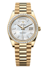 Day-Date 40 Oyster, 40 mm, yellow gold and diamonds, Mother of Pearl 228398TBR