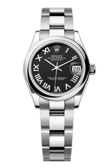 Rolex Oyster Perpetual Datejust 31 in Oystersteel features a bright black dial and an Oyster bracelet 278240-Black