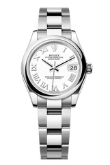 Rolex Oyster Perpetual Datejust 31 in Oystersteel features a white dial and an Oyster bracelet 278240-White