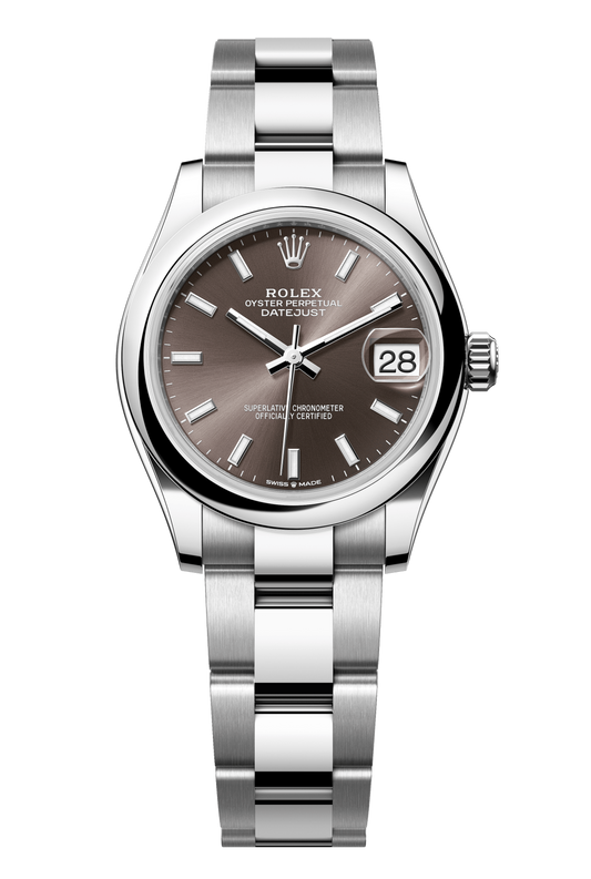 Rolex Oyster Perpetual Datejust 31 in Oystersteel features a dark grey dial and an Oyster bracelet 278240-Grey