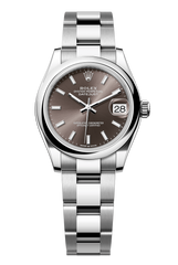 Rolex Oyster Perpetual Datejust 31 in Oystersteel features a dark grey dial and an Oyster bracelet 278240-Grey