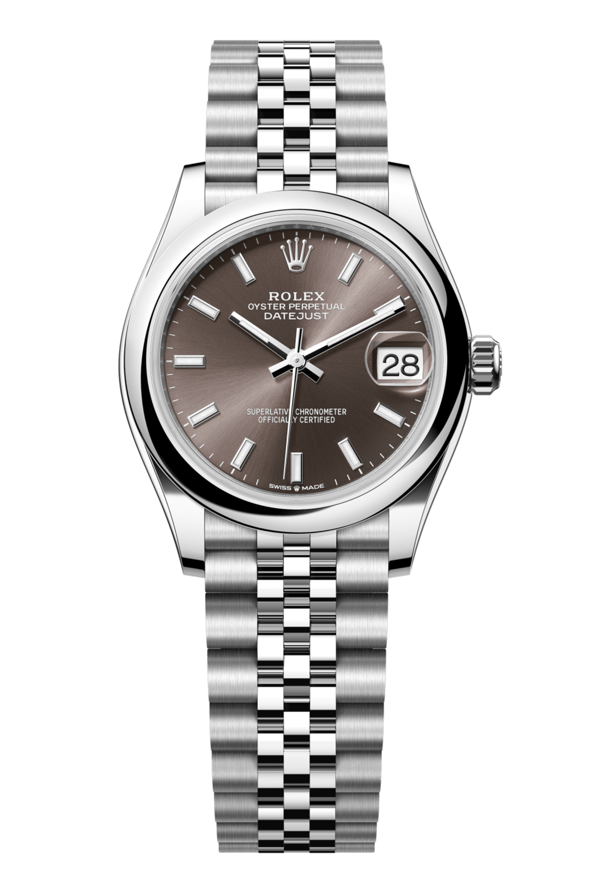 Rolex Oyster Perpetual Datejust 31 in Oystersteel features a dark grey dial and a Jubilee bracelet 278240-Grey 1