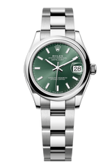 Rolex Oyster Perpetual Datejust 31 in Oystersteel features a mint green dial and an Oyster bracelet 278240-Green