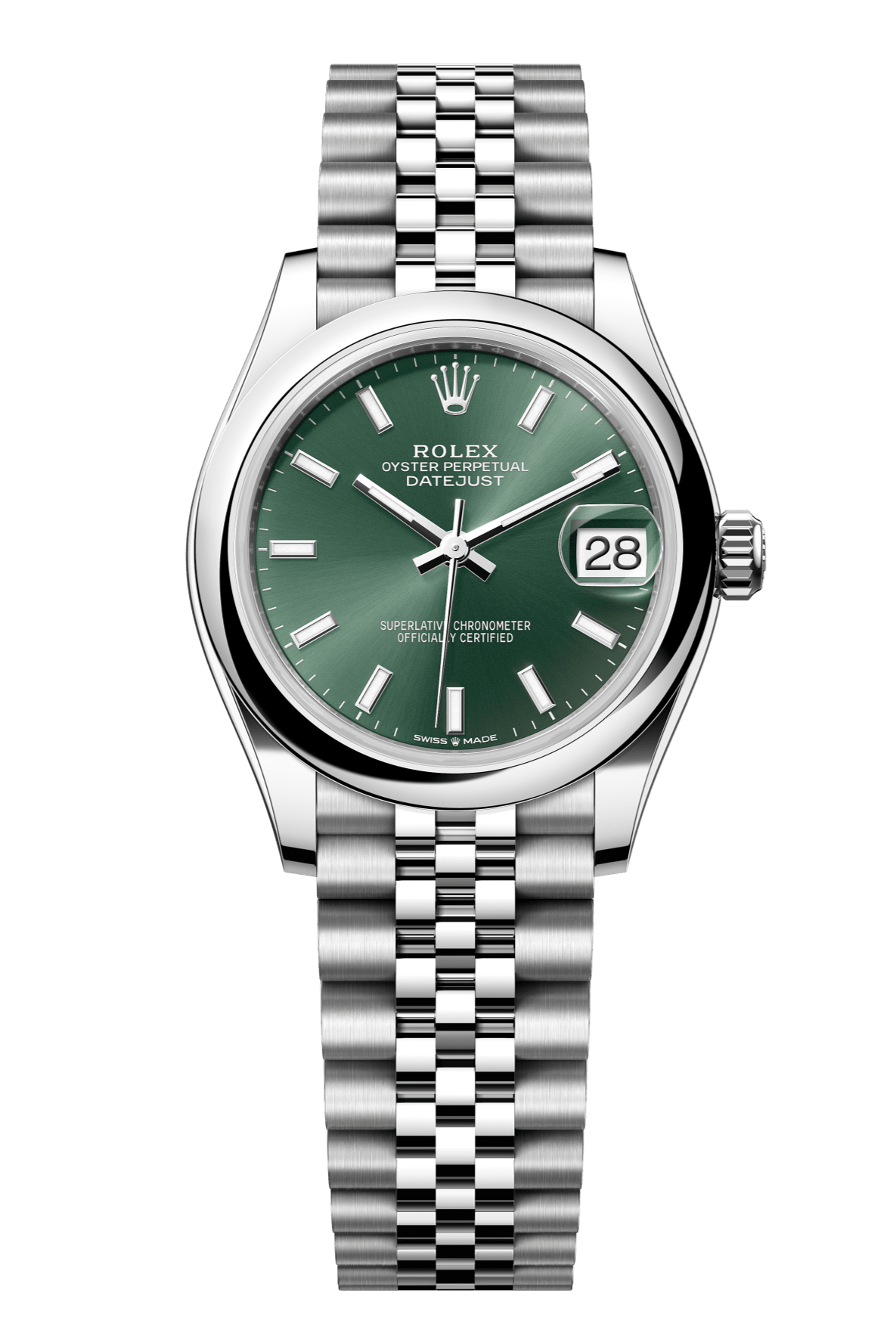 Rolex Oyster Perpetual Datejust 31 in Oystersteel features a mint green dial and a Jubilee bracelet 278240-Green 1