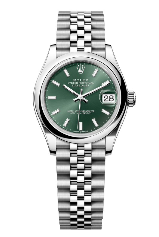 Rolex Oyster Perpetual Datejust 31 in Oystersteel features a mint green dial and a Jubilee bracelet 278240-Green 1