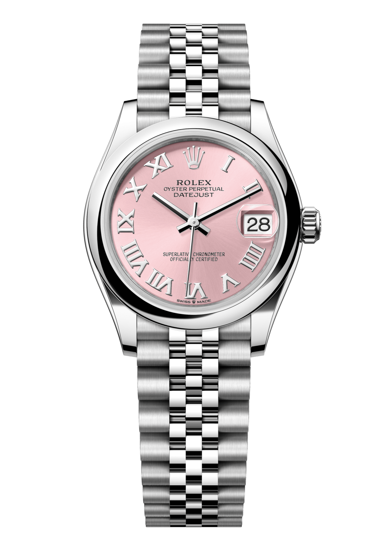 Rolex Oyster Perpetual Datejust 31 in Oystersteel features a pink dial and a Jubilee bracelet 278240-Pink