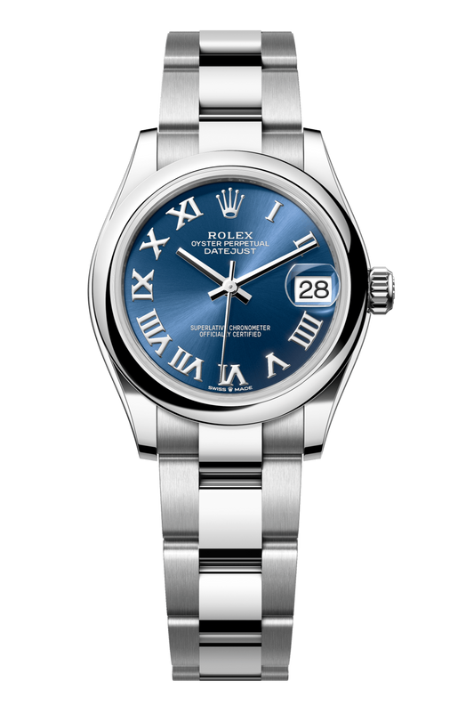 Rolex Oyster Perpetual Datejust 31 in Oystersteel features a bright blue dial and an Oyster bracelet 278240-Blue 1