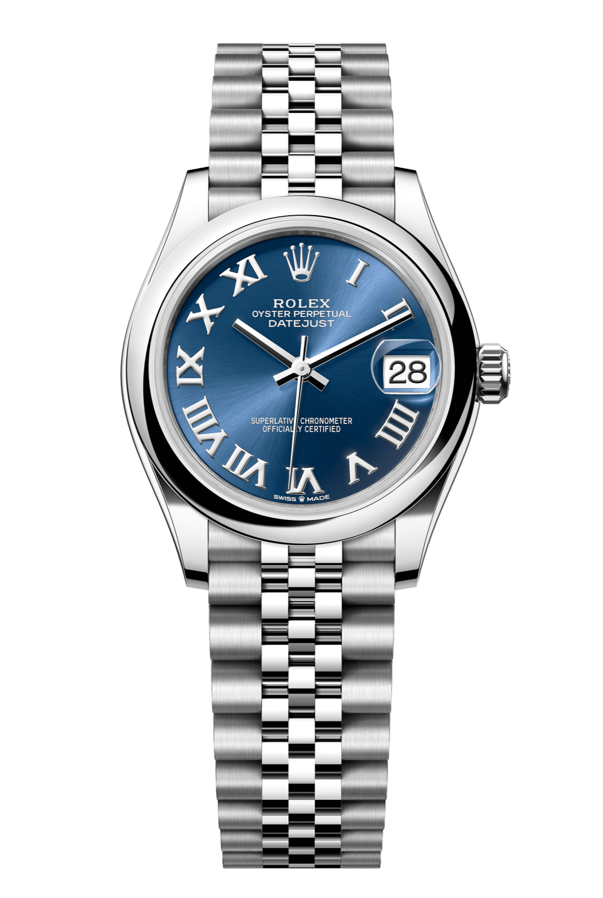 Rolex Oyster Perpetual Datejust 31 in Oystersteel features a bright blue dial and a Jubilee bracelet 278240-Blue