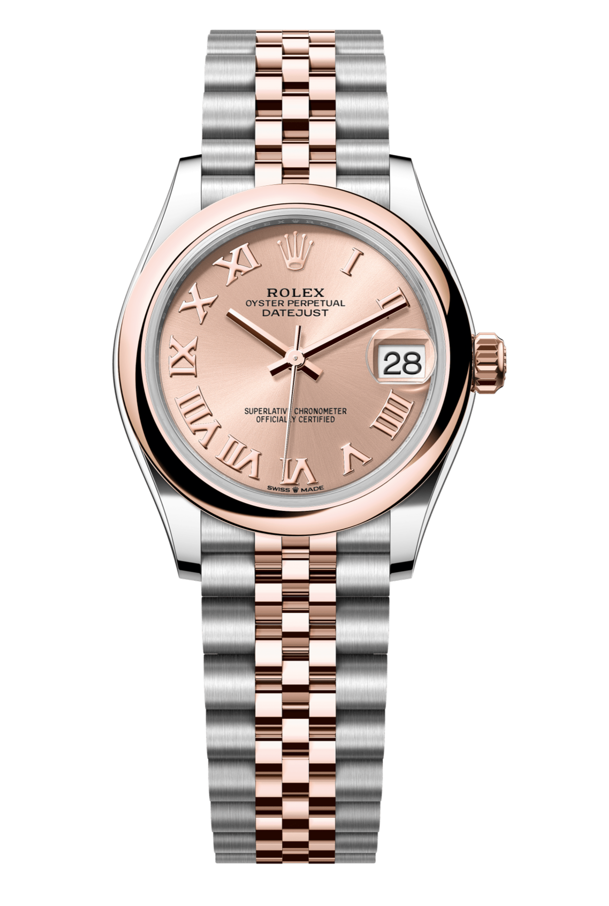 Rolex Oyster Perpetual Datejust 31 in Oystersteel and Everose gold features a rosé-colour dial and a Jubilee bracelet 278241-Rose Gold 2