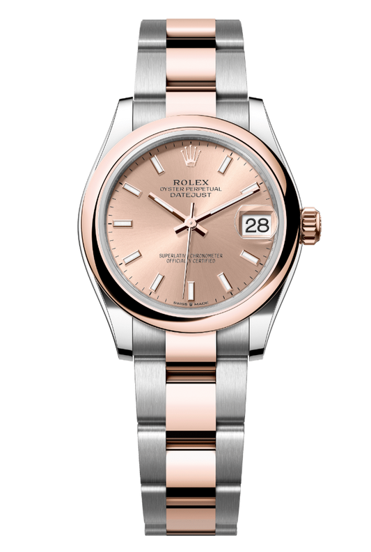 Rolex Oyster Perpetual Datejust 31 in Oystersteel and Everose gold features a rosé-colour dial and an Oyster bracelet 278241-Rose Gold