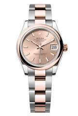 Rolex Oyster Perpetual Datejust 31 in Oystersteel and Everose gold features a rosé-colour dial and an Oyster bracelet 278241-Rose Gold