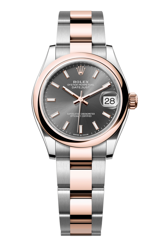 Rolex Oyster Perpetual Datejust 31 in Oystersteel and Everose gold features a slate dial and an Oyster bracelet 278241-Slate 1