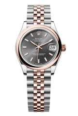 Rolex Oyster Perpetual Datejust 31 in Oystersteel and Everose gold features a slate dial and a Jubilee bracelet 278241-Slate