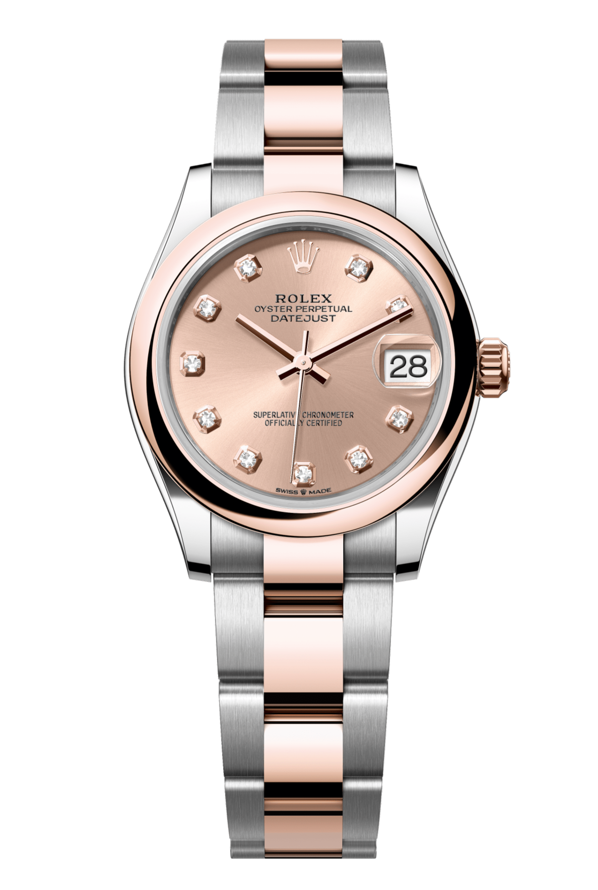 Rolex Oyster Perpetual Datejust 31 in Oystersteel and Everose gold features a rosé colour, diamond-set dial and an Oyster bracelet 278241-Rose Gold 4