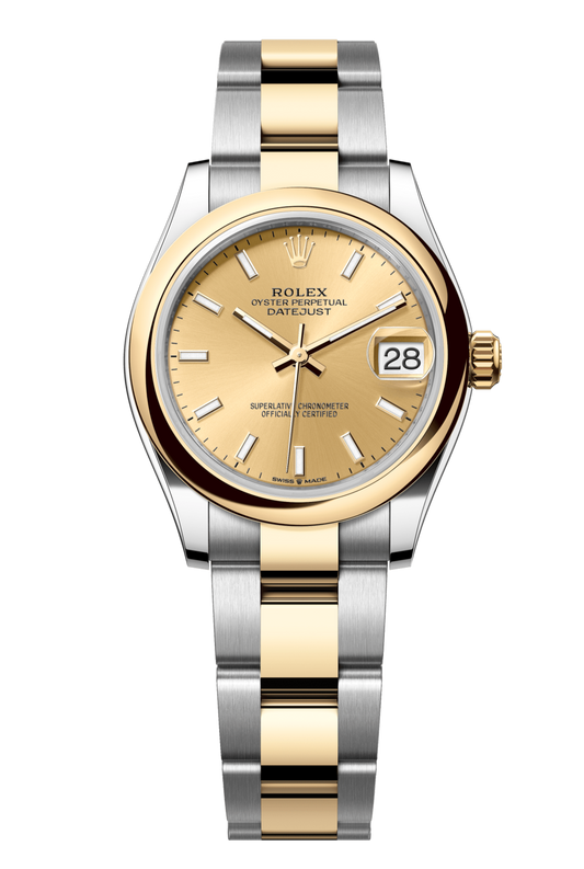 Rolex Oyster Perpetual Datejust 31 in Oystersteel and yellow gold features a champagne-colour dial and an Oyster bracelet 278243-Champagne